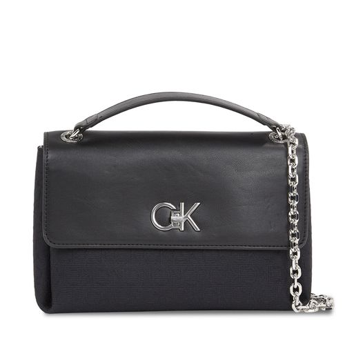 Sac à main Calvin Klein Re-Lock Conv Shoulder Bag_Jcq K60K611755 Black Jacquard Mono 0GK - Chaussures.fr - Modalova