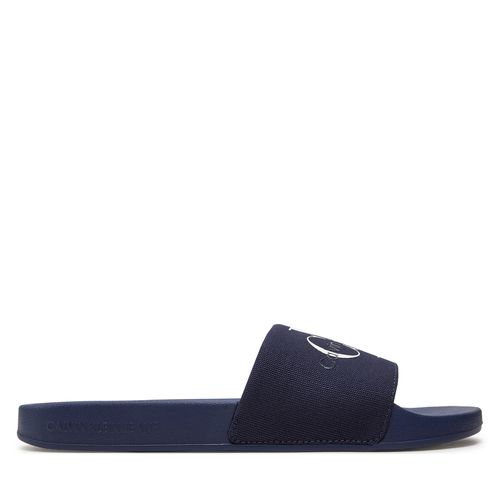 Mules / sandales de bain Calvin Klein Jeans Slide Monogram Co YM0YM00061 Bleu marine - Chaussures.fr - Modalova