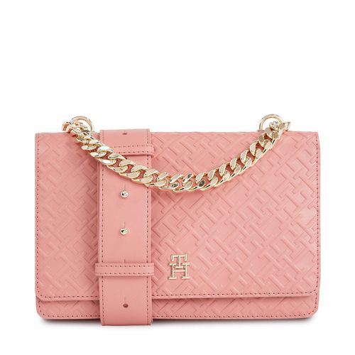 Sac à main Tommy Hilfiger Th Refined Med Crossover Mono AW0AW16108 Rose - Chaussures.fr - Modalova
