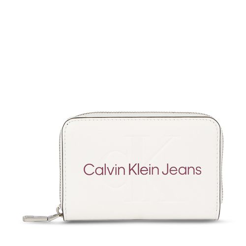 Portefeuille Calvin Klein Jeans Sculpted Med Zip Around Mono K60K607229 Ivory YBI - Chaussures.fr - Modalova