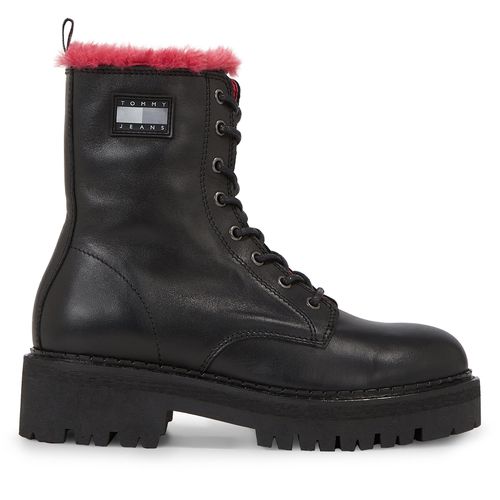 Bottines Tommy Jeans Tjw W Urban Boot Smooth Ltr Wl EN0EN02402 Black BDS - Chaussures.fr - Modalova
