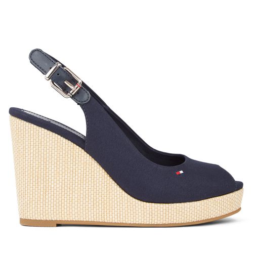 Sandales Tommy Hilfiger Iconic Elena Sling Back Wedge FW0FW04789 Space Blue DW6 - Chaussures.fr - Modalova