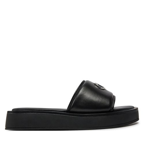 Mules / sandales de bain Calvin Klein Flatform Slide Relock Lth HW0HW02049 Ck Black BEH - Chaussures.fr - Modalova