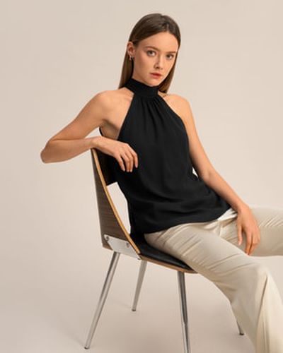 LILYSILK Top En Soie Col Licou Soie Georgette Simple Et Classique Doux Pour La Peau, Confortable Et Durable 36 - LILYSILK - Modalova