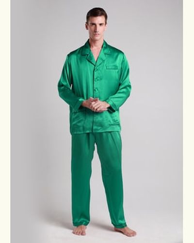 LILYSILK Soie Pyjama Longue Bordure Contraste Charmeuse Soie Sans Produits Chimiques Nocifs Xl - LILYSILK - Modalova