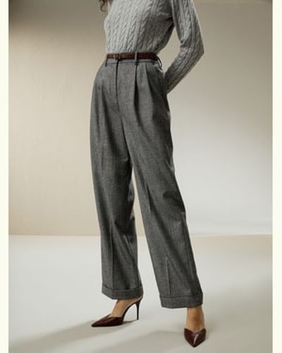 LILYSILK Pantalon De Costume Large Douce, Naturellement Respirante Et Reste Fraîche 100% Laine Australienne Large Petite 40 - LILYSILK - Modalova