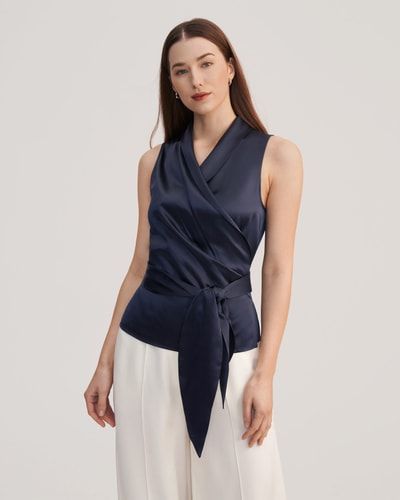 LILYSILK Chemise Soie Modèle Enveloppant Avec Nœud Papillon Soie Naturelle Se Sentir Élégante Et Sûre D'Elle En Toute Occasion 36 - LILYSILK - Modalova