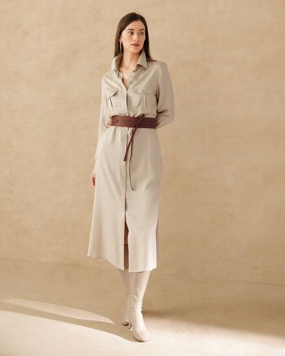 LILYSILK Robe Trench Safari en Soie Sablée 22MM Élégante XL - LILYSILK - Modalova