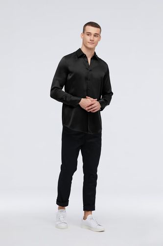 LILYSILK Chemise Homme Soie S - Manches Longues, Coupe Classique 100% Soie de Mûrier - LILYSILK - Modalova