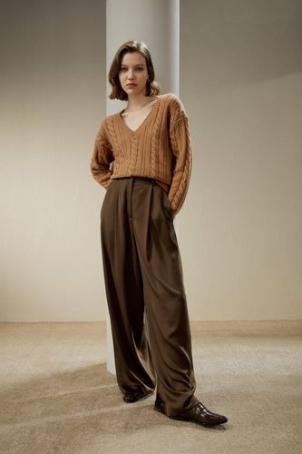 LILYSILK Pull Laine Cachemire Tricot Torsadé Col V Décontracté L - LILYSILK - Modalova