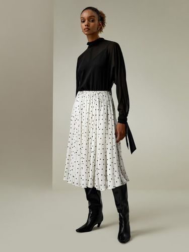 LILYSILK Jupe Midi Plissée Soie à Pois T40 Élégante Taille Cintrée Pour Toutes Occasions - LILYSILK - Modalova