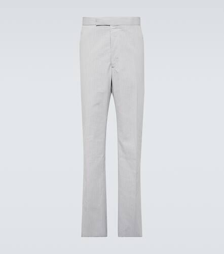 Pantalon chino rayé à taille basse en coton - Thom Browne - Modalova