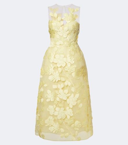 Robe midi à broderies - Monique Lhuillier - Modalova