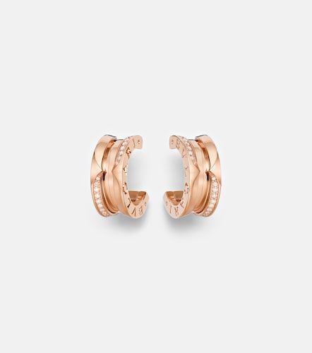 Boucles d’oreilles B.zero1 en or rose 18 ct et diamants - Bvlgari - Modalova