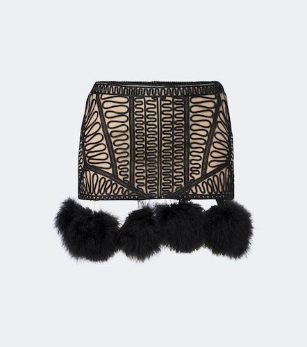 Mini-jupe à broderies et plumes - The Attico - Modalova