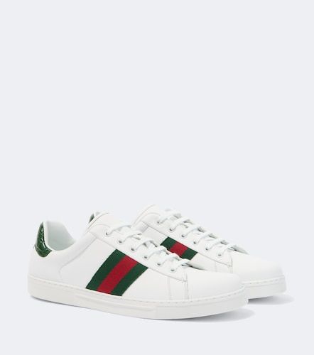Baskets Ace Web Stripe en cuir - Gucci - Modalova
