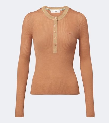 Chloé Top Henley en laine - Chloe - Modalova