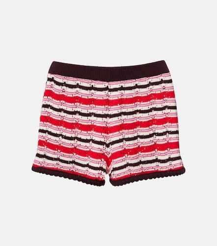 Short rayé en crochet de coton - The Attico - Modalova