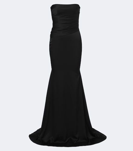 Robe longue bustier en crêpe de satin - Alex Perry - Modalova
