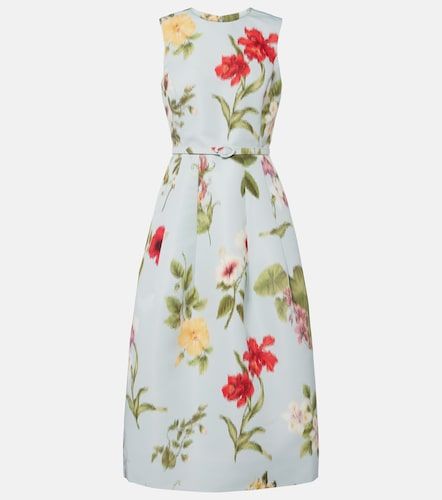 Robe de cocktail ceinturée à fleurs - Oscar de la Renta - Modalova