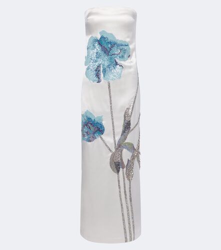Là Fuori Robe longue en satin de soie à sequins - La Fuori - Modalova