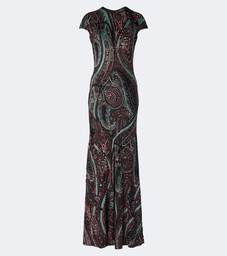 Robe longue en velours dévoré - Etro - Modalova