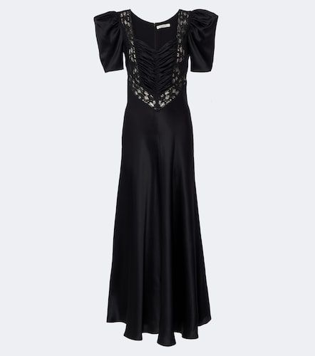 Robe longue en satin de soie à dentelle - Rodarte - Modalova