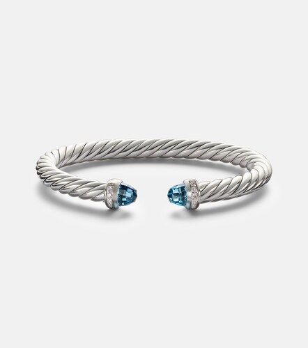 Bracelet Cable Flex® en argent sterling, diamants et topaze bleue - David Yurman - Modalova