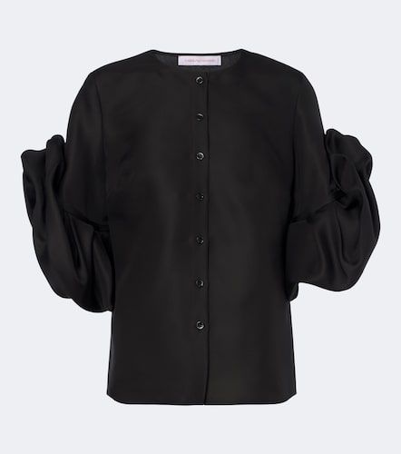 Top en soie à appliqués floraux - Carolina Herrera - Modalova