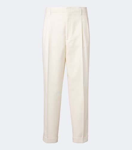 Pantalon droit en laine et coton - Brunello Cucinelli - Modalova