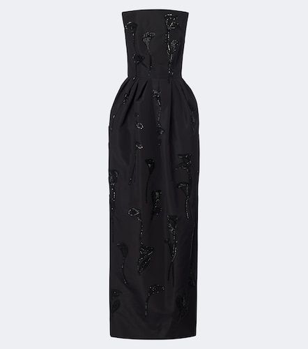 Robe longue bustier en soie à ornements - Carolina Herrera - Modalova