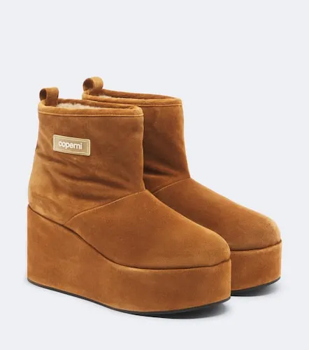 Bottines compensées en daim et shearling - Coperni - Modalova