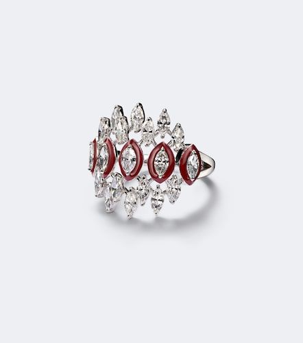 Bague Tiara en or blanc 18 ct, émail et diamants - Kamyen - Modalova