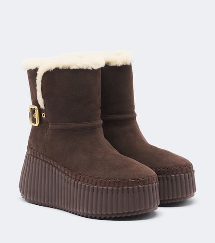 Chloé Bottines compensées Nama en daim - Chloe - Modalova
