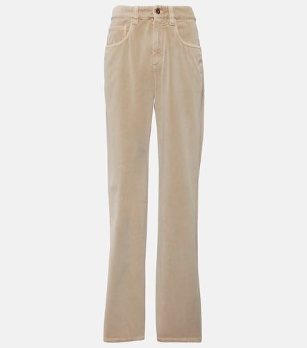 Pantalon droit en coton à taille mi-haute - Brunello Cucinelli - Modalova