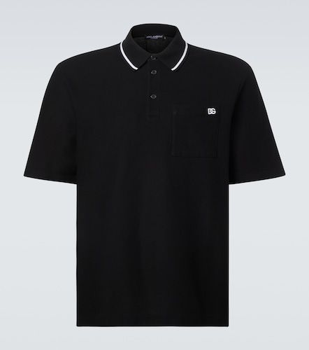 Polo DG brodé en coton - Dolce&Gabbana - Modalova