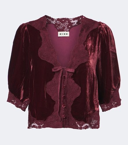 Top Ursula en velours à dentelle - Rixo - Modalova