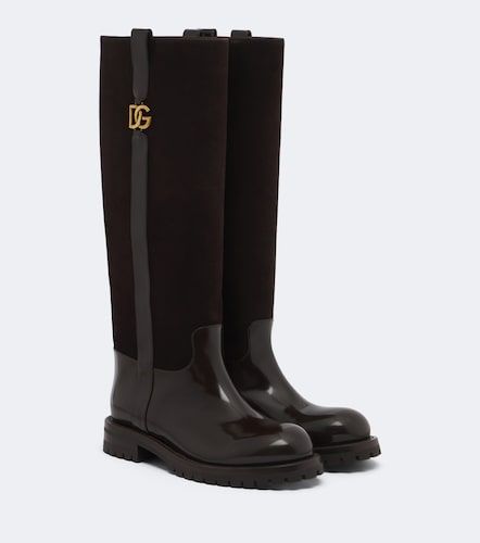 Bottes DG en daim et cuir - Dolce&Gabbana - Modalova