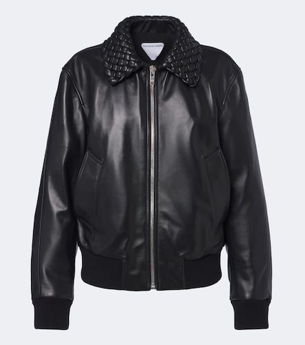 Veste blouson en cuir Intrecciato - Bottega Veneta - Modalova