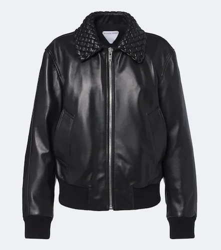 Veste blouson en cuir Intrecciato - Bottega Veneta - Modalova