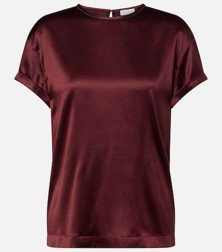 T-shirt Monili en soie mélangée - Brunello Cucinelli - Modalova