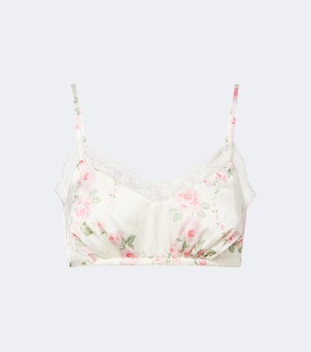 Brassière en satin à dentelle et fleurs - Simone Rocha - Modalova