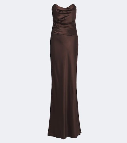 Robe longue bustier en charmeuse de soie - The Sei - Modalova