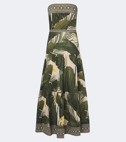 Robe longue bustier en coton à imprimé - Johanna Ortiz - Modalova