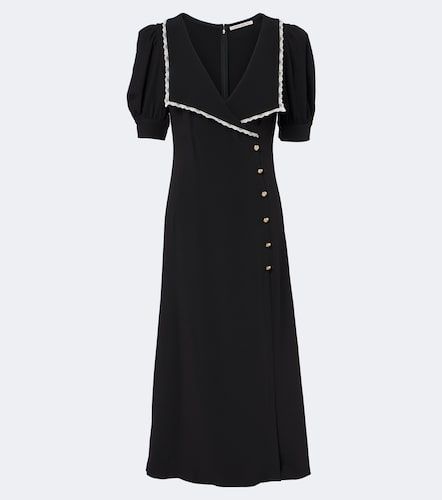 Robe midi en cady à dentelle - Alessandra Rich - Modalova