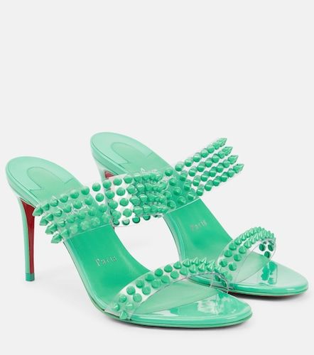 Mules Spike Only 85 en cuir verni et PVC à clous - Christian Louboutin - Modalova