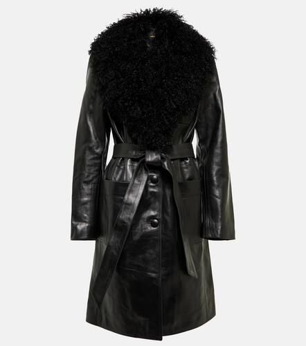 Manteau en cuir et shearling - Dodo Bar Or - Modalova