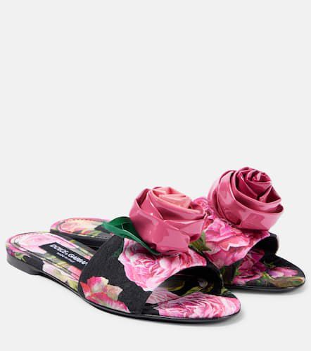 Mules en brocart à fleurs - Dolce&Gabbana - Modalova