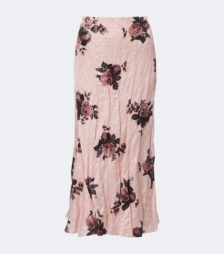 Erdem Jupe midi en satin à fleurs - Erdem - Modalova