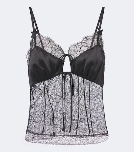 Top en dentelle et satin à fleurs - Dolce&Gabbana - Modalova